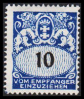 1923. DANZIG. PORTOMARKE. 10 (Pf.) Hinged.
 - JF539122 - Segnatasse