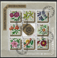 BURUNDI BF 17 4 Types Oblitérés Côte 90 € - Blocks & Sheetlets