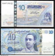 10 Dinars -type 2005 Et Type 2013  Neufs( Envoi Gratuit) // 10 Dinars- Type 2005 & Type 2013 UNC (Free Shipping) - Tunesien