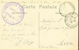 Guerre 14 Cachet Formation Sanitaire Municipale De L'hôtel Royal Nice CAD 14 4 15 CPA Nice Quai Du Midi - Guerra Del 1914-18