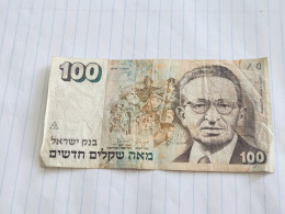 Israel-100 NEW SHEQALIM-YITZHAK BEN ZVI(1995)(617)(LORINCZ/JOKOB FRENKEL)(1221814462)-wrinkle-stain-used - Israël