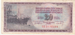 BANCONOTA JUGOSLAVIA 20 VF (HC1725 - Yougoslavie