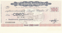 MINIASSEGNO CREDITO ARTIGIANO L.100 STAR FDS (HC1577 - [10] Checks And Mini-checks