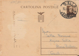 INTERO POSTALE C.30 MAZZINI RSI 1944 TIMBRO BIELLA VERCELLI (HC525 - Entero Postal