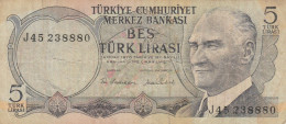 BANCONOTA TURCHIA 5 VF (HC1924 - Turchia