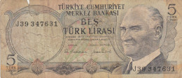 BANCONOTA TURCHIA 5 VF (HC1925 - Türkei