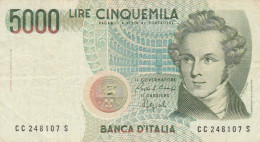 BANCONOTA ITALIA BANCA D'ITALIA L.5000 BELLINI VF (HC1871 - 5.000 Lire