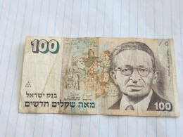 Israel-100 NEW SHEQALIM-YITZHAK BEN ZVI(1995)(619)(LORINCZ/JOKOB FRENKEL)(1121569481)-wrinkle-stain-used - Israele