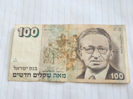 Israel-100 NEW SHEQALIM-YITZHAK BEN ZVI(1995)(622)(LORINCZ/JOKOB FRENKEL)(1111702529)-wrinkle-stain-used - Israele