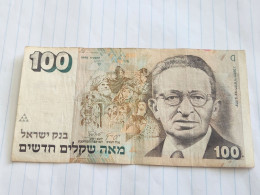 Israel-100 NEW SHEQALIM-YITZHAK BEN ZVI(1995)(623)(LORINCZ/JOKOB FRENKEL)(1011706852)-wrinkle-stain-used - Israele