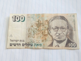 Israel-100 NEW SHEQALIM-YITZHAK BEN ZVI(1995)(625)(LORINCZ/JOKOB FRENKEL)(1272398830)-Used Crease-good - Israël