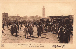 MAROC - Marrakech - Place Djemâa-el-Fna - Carte Postale Ancienne - Marrakech