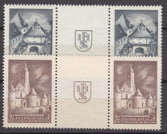 Yugoslavia Kingdom 1941 Mi#439-440 A - Changed Colours, Mint Never Hinged Pairs With Bridge - Unused Stamps