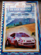 SAN MARINO RALLY 1996 - 24° - ORDINE DI SERVIZIO GENERALE - Automovilismo - F1