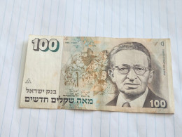 Israel-100 NEW SHEQALIM-YITZHAK BEN ZVI(1995)(630)(LORINCZ/JOKOB FRENKEL)(1361657720)-Very Good Back Stain - Israël