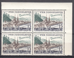 Yugoslavia Republic 1954 Mi#750 Mint Never Hinged Pc. Of 4 - Ungebraucht