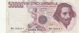 BANCONOTA ITALIA 50000 BERNINI VF (HP170 - 50000 Liras