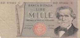 BANCONOTA ITALIA L. 1000 VERDI VF (HP167 - 1000 Liras