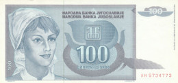 BANCONOTA JUGOSLAVIA 100 UNC (HP122 - Yougoslavie