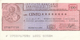 MINIASSEGNO IST S.PAOLO L.100 AIGID CIRC (HP849 - [10] Checks And Mini-checks