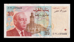 Marruecos Morocco 20 Dirhams 1996 Pick 67c Mbc/Ebc Xf/Vf - Marocco