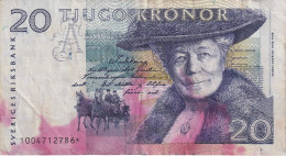 REPLACEMENT - BILLETE DE SUECIA DE 20 KRONOR DEL AÑO 2001  (BANKNOTE) - Svezia