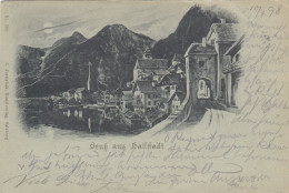 E100) GRUSS Aus HALLSTATT - Wunderschöne Alte MONDSCHEIN LITHO 1898 !! - Hallstatt