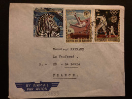 LETTRE Pr Avion Pour La FRANCE TP JO MUNICH 1972 11F + 5F + ZEBRE 2F OBL. - Cartas & Documentos