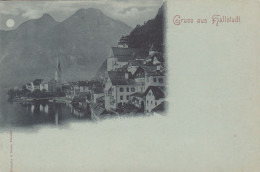 E102) GRUSS Aus HALLSTATT - Mondschein LITHO - Alt ! - Hallstatt