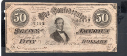 USA - Billet  50 Dollar États Confédérés 1864 SUP/XF P.070 § 42499 - Confederate Currency (1861-1864)