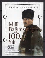 2021 TURKEY CENTENARY OF NATIONAL INDEPENDENCE SOUVENIR SHEET MNH ** - Blokken & Velletjes