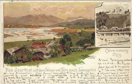 Das Isarthal Auf Dem Wege Von Tölz Nach Lenggries Calvarienberg  1900 Künstlerkarte Selten - Lenggries