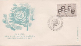 Yugoslavia, UN, United Nations Day 1961, Skopje, Macedonia - Storia Postale