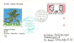 MAURITIUS - FIRST FLIGHT LH 535 1982 PORT LOUIS / 660 - Maurice (1968-...)