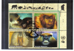 VV835 UNO WIEN  2007 MICHL 485/88 VIERERBLOCK GEFÄHRTERTE ARTEN Used / Gestempelt - Unused Stamps