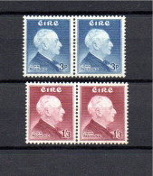 Ireland 1957 Set John E. Redmond Stamps (Michel 128/29) In Pairs MNH - Ungebraucht