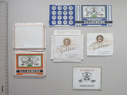 TABAC Lot 4 Authentique Paquet De Cigarettes Vide Ancien: Ed. LAURENS - KHEDIVE PRINCESSE FILTRA Egypte Belgique Suisse - Otros & Sin Clasificación