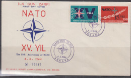 NATO -  TURKEY -  1964 - NATO SET OF 2 ON ILLUSTRATED FIRST DAY COVER - NATO