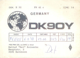 CARTE QSL : KATENSEN . GERMANY. ALLEMAGNE .1978 . MUNICH . - Otros & Sin Clasificación