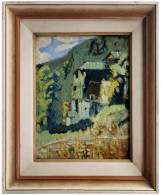 André-Julien Prina (1886Torino-1941Genève) VALAIS MAZOT-CHALET 1915 29x23 (Schweizer Kunst Italian Art Suisse Tableau - Oils