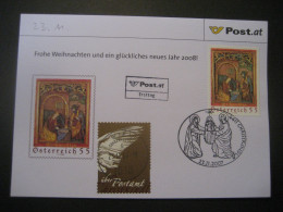 Österreich- Christkindl 23.11.2007, FDC Glückwunschkarte Mit Zusatzmarke Wien - Cartas & Documentos