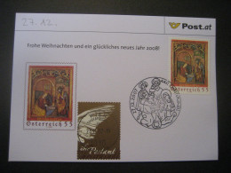 Österreich- Christkindl 27.12.2007, FDC Glückwunschkarte Mit Zusatzmarke Wien - Cartas & Documentos