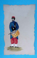 Cp, Celluloid, Militaria, Militaire, Musique, Tambour, Vierge - Personnages