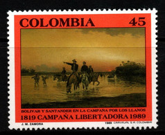 14C- KOLUMBIEN - 1989 - MI#:1762 - MNH- BOLIVAR AND SANTANDER- 170 YEARS OF THE LIBERATION CAMPAIGN - Colombie