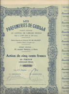 LES PARFUMERIES DE GABILLA - ACTION  DIVISE  EN 5000 ACTIONS DE 500 FRANCS  ANNEE 1929 - Perfume & Beauty