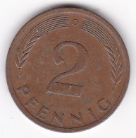 Une Pièce Monnaie  Allemagne  2  Pfennig  Année 1972 Frappe  D - 2 Pfennig