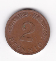 Une Pièce Monnaie  Allemagne  2  Pfennig  Année 1971   Frappe  D - 2 Pfennig