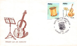 PERÚ - FDC 4-10-1995 INSTRUMENTOS MUSICALES Mi #1532/33 / 679 - Perù