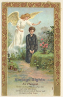 Am Elterngrab / Engel - Angel - Poem (Vintage PC ~1910s) - Anges