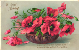 HOLIDAY, CELEBRATION, BIRTHDAY, FLOWER IN POT, POSTCARD - Anniversaire